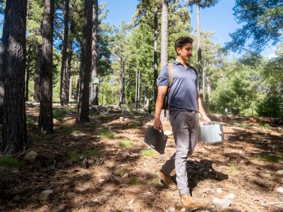 Photo of student in forest