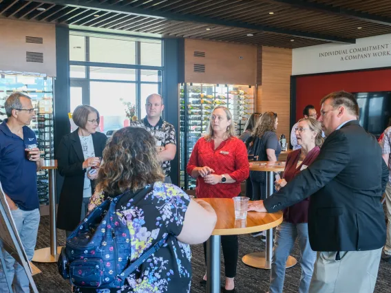 Community college members around a table