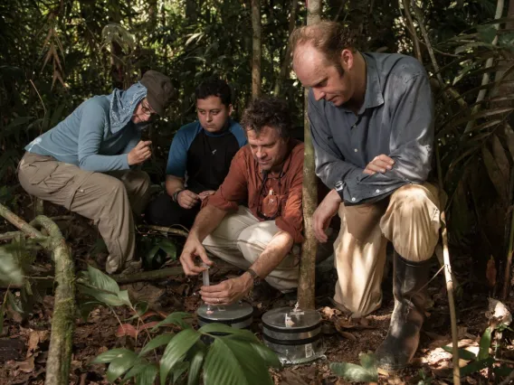 Photo of researchers taking soil samples