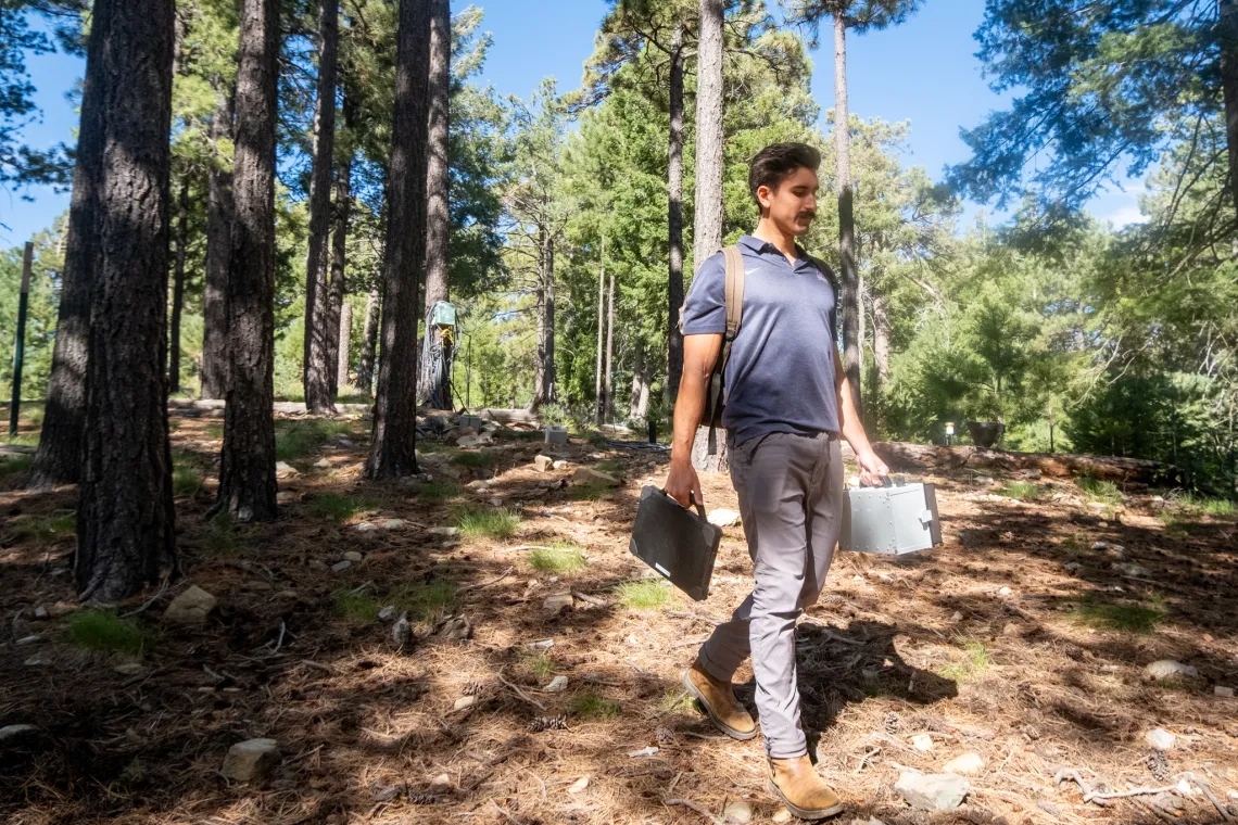 Photo of student in forest